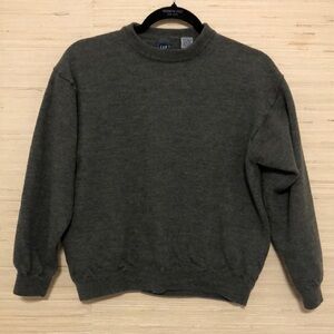 GAP Men’s 100% Merino Wool Heathered Green Crewneck Pullover Sweater